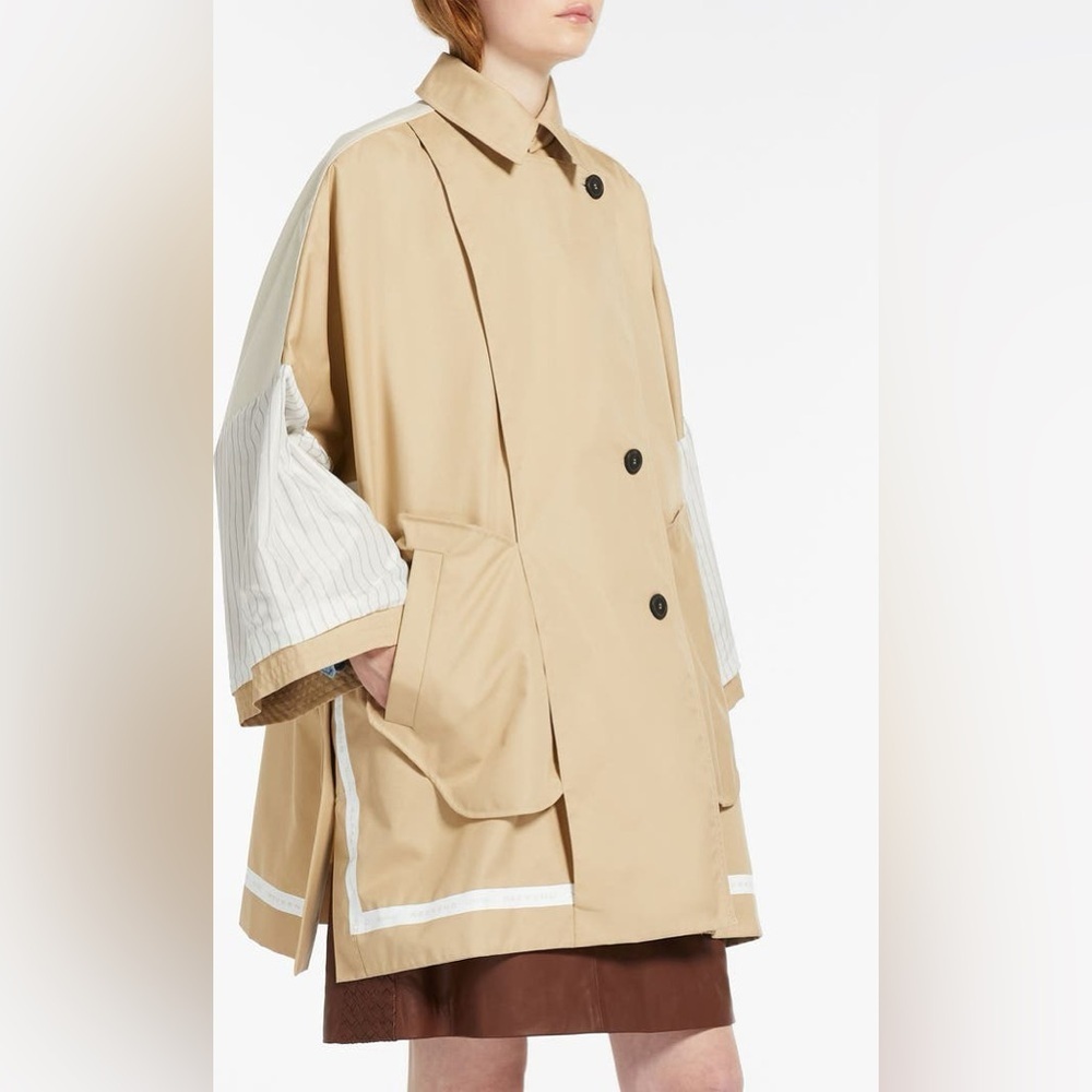 Max Mara Beige Trench Coat NWT Size 12 Authentic Luxury Jacket - Picture 4 of 4